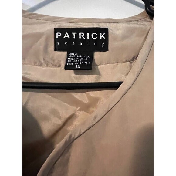 Patrick Evening Jacket 12 Beige 100% Silk Beaded Embroidered Short Formal Bolero - Picture 3 of 10